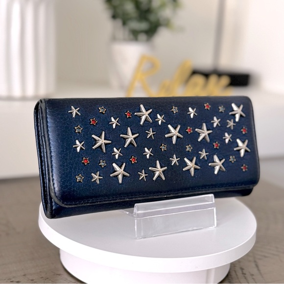 Jimmy Choo Studded Long Wallet - Blue - Picture 4 of 12